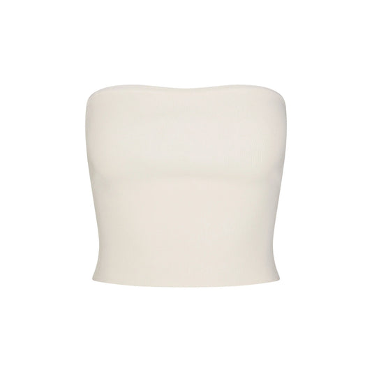 REFINED KNIT TUBE TOP | EGRET
