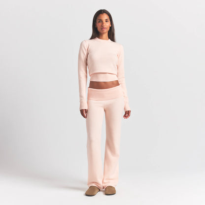 SWEATER KNITS RIBBED LONG SLEEVE FITTED CREW NECK | PRIMROSE