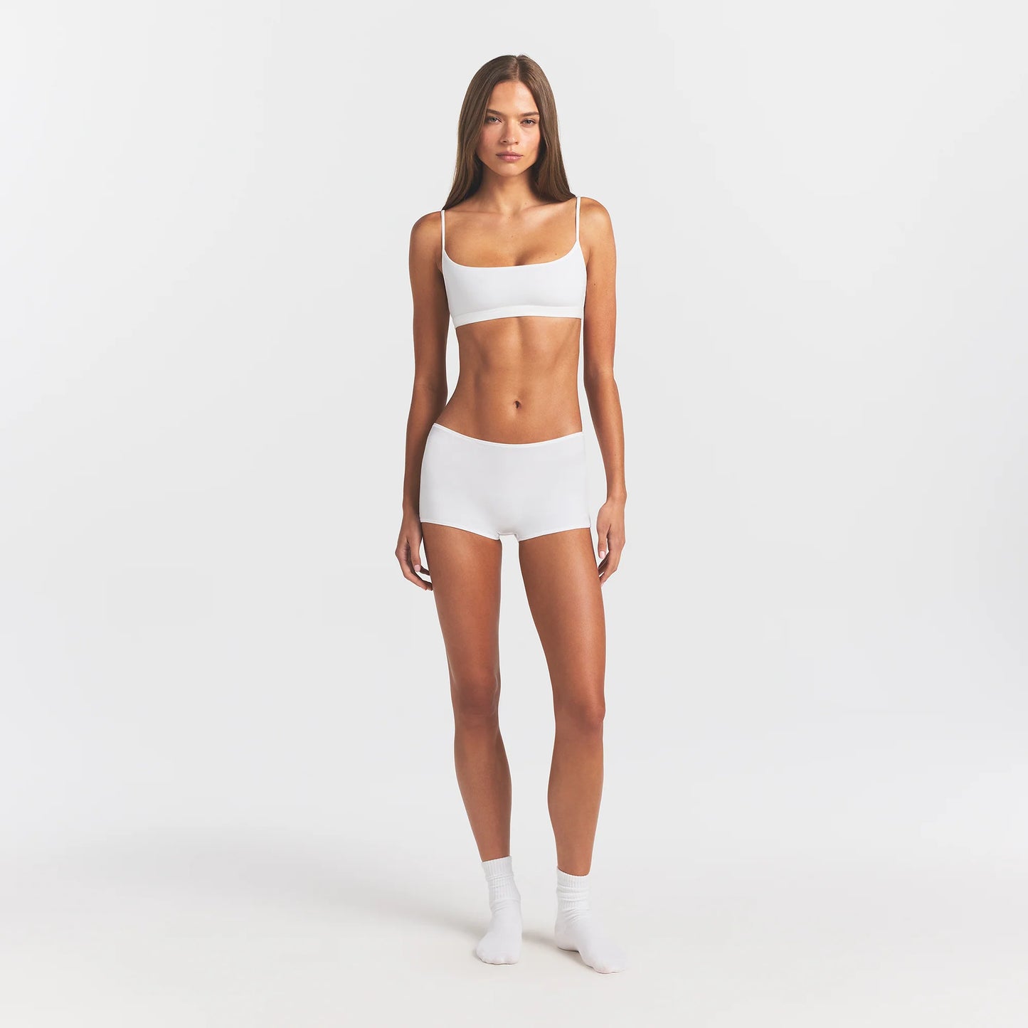EVERYDAY COTTON SCOOP BRALETTE | SNOW