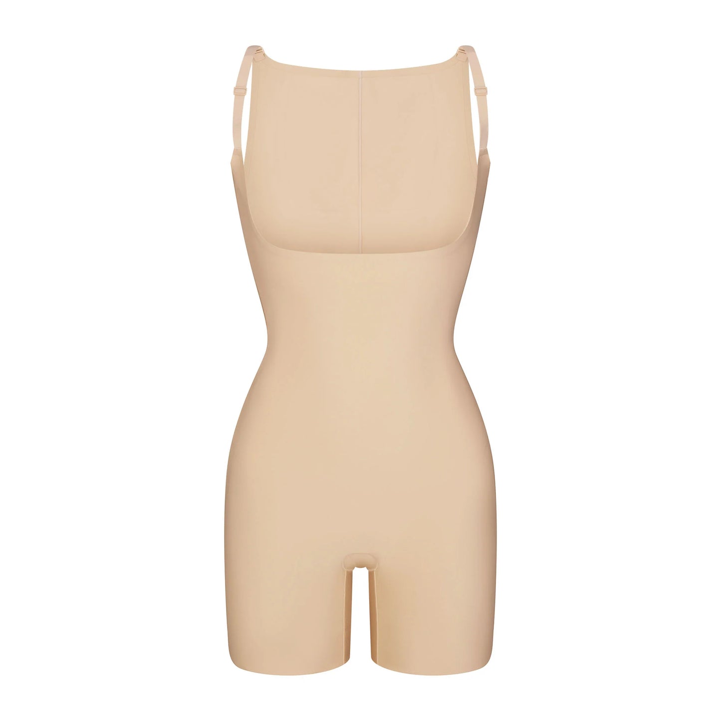 SKIMS BODY CORE SCULPT BACK SMOOTHING OPEN BUST MID THIGH BODYSUIT | SAND