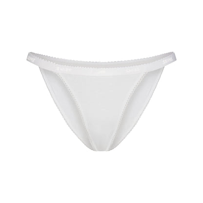 LIGHTWEIGHT COTTON LOGO PICOT STRING BIKINI | SNOW