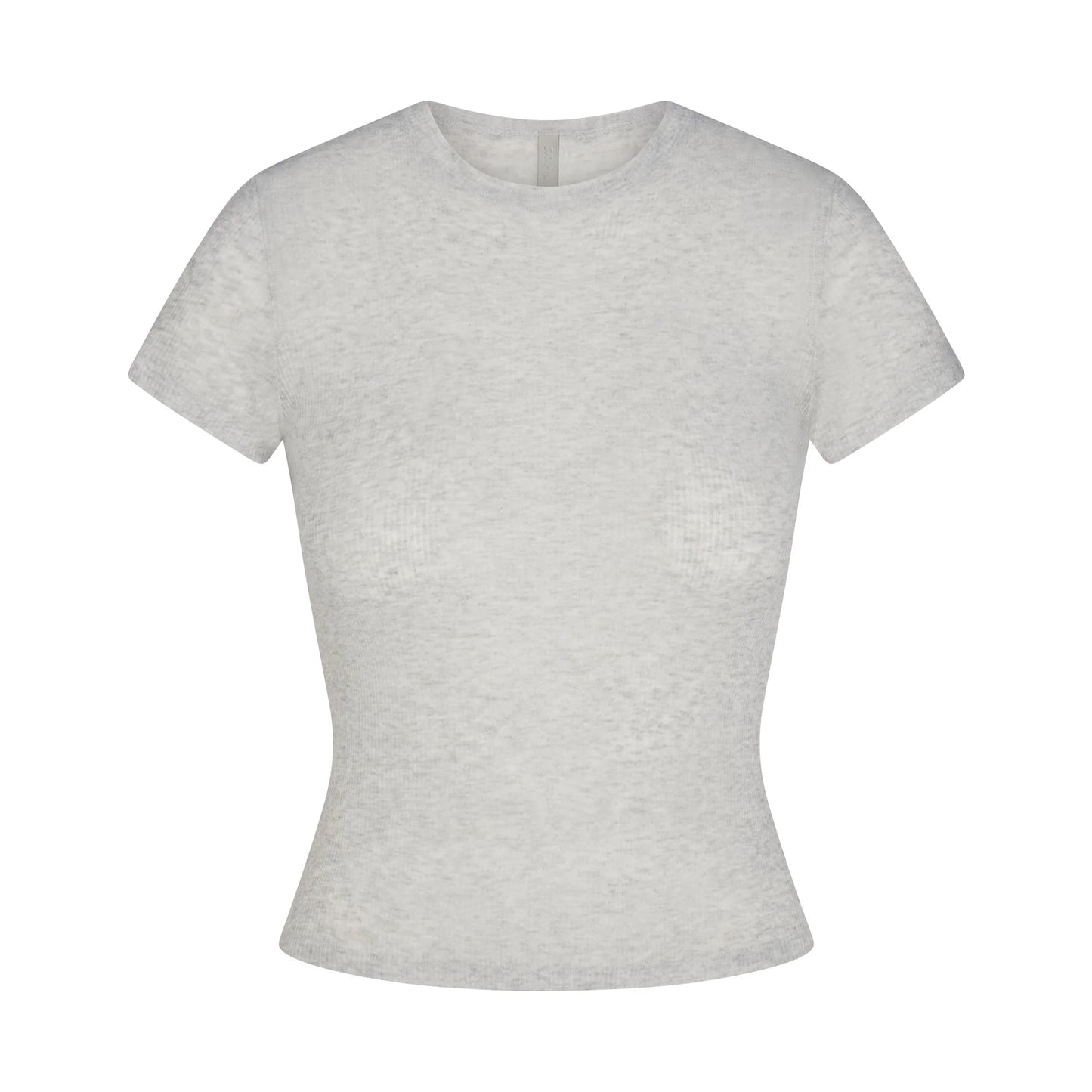 SHEER RIB T-SHIRT | LIGHT HEATHER GREY