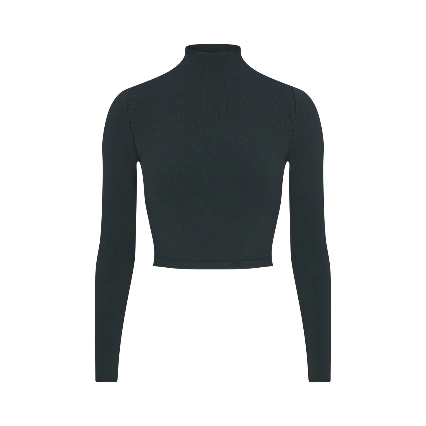 NikeSKIMS VINTAGE SEAMLESS MOCK NECK CROP TOP | DARK TEAL