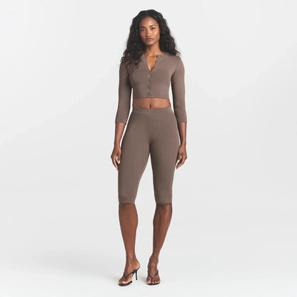 REFINED KNIT CROPPED CARDIGAN | AMETHYST