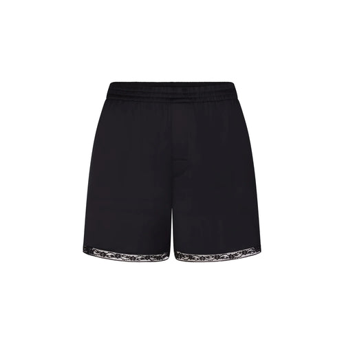 WOVEN SHINE LACE BOXER | ONYX