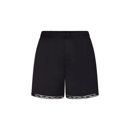 WOVEN SHINE LACE BOXER | ONYX