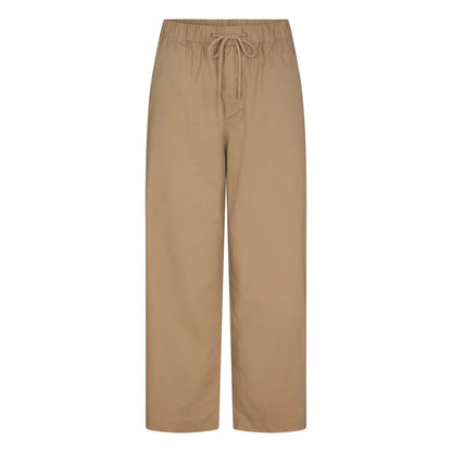 WOVEN COTTON OVERSIZED STRAIGHT LEG PANT | DESERT