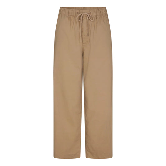 WOVEN COTTON OVERSIZED STRAIGHT LEG PANT | DESERT
