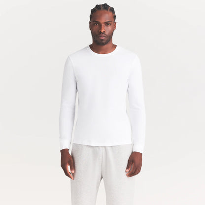 SKIMS COTTON MENS CLASSIC LONG SLEEVE T-SHIRT | CHALK
