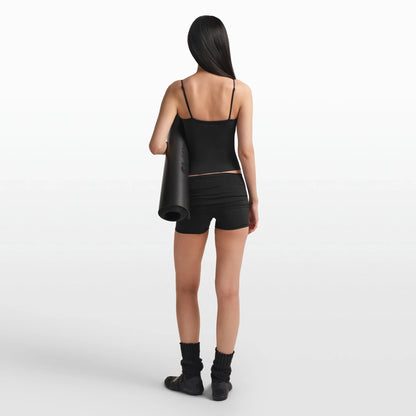 NikeSKIMS MATTE SHIRRED FRONT TANK | OBSIDIAN
