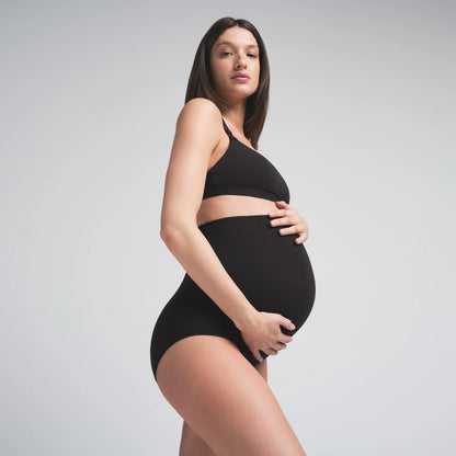 COTTON JERSEY MATERNITY HIGH-WAISTED BRIEF | SOOT