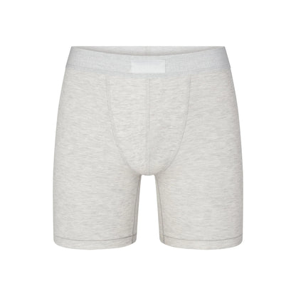 SKIMS COTTON MENS 5" BOXER BRIEF | LIGHT HEATHER GREY