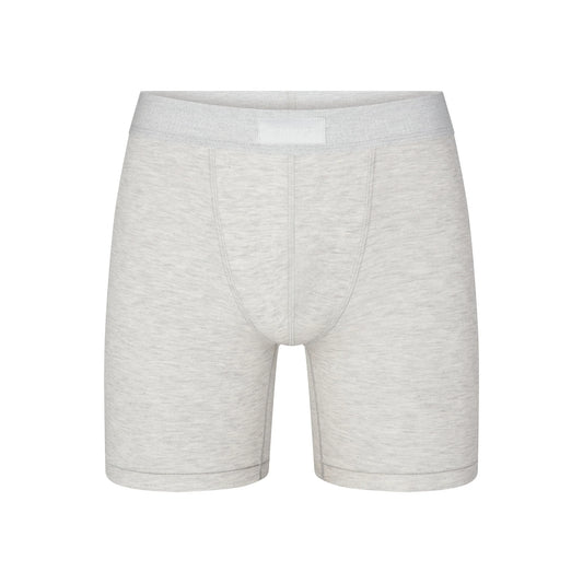 SKIMS COTTON MENS 5" BOXER BRIEF | LIGHT HEATHER GREY
