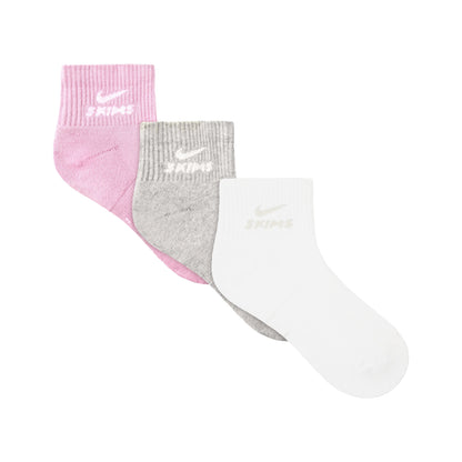 NikeSKIMS ACCESSORIES DRI-FIT™ QUARTER CREW SOCK 3-PACK | BUBBLE GUM MULTI