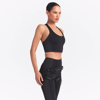 NikeSKIMS MATTE SHINE MIX RACERBACK BRA TOP | OBSIDIAN AND IGNEOUS