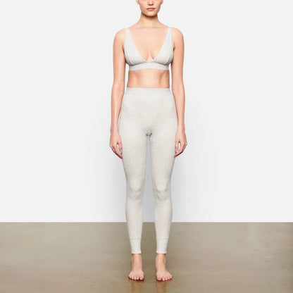 COTTON RIB LEGGING | LIGHT HEATHER GREY