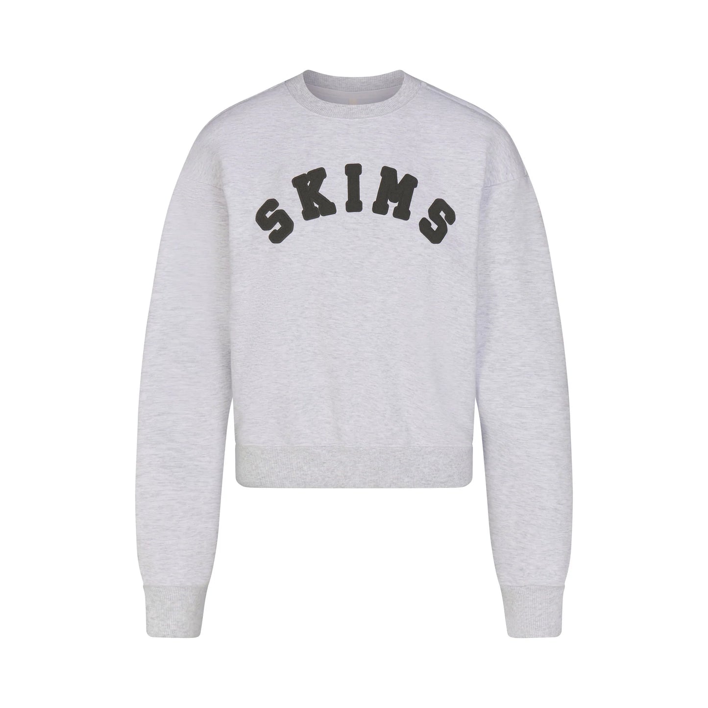 COTTON FLEECE LOGO CLASSIC CREWNECK | LIGHT HEATHER GREY WITH ONYX LOGO