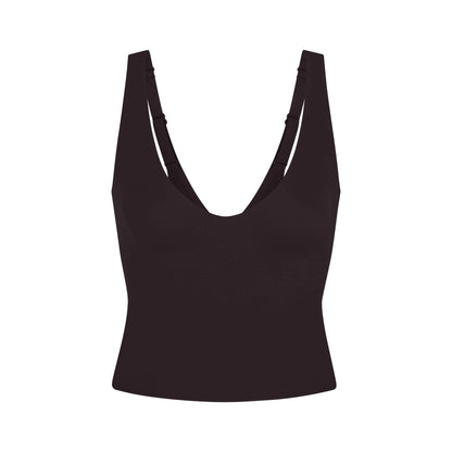 NikeSKIMS STUDIO STRETCH PLUNGE TANK | DARK ROAST
