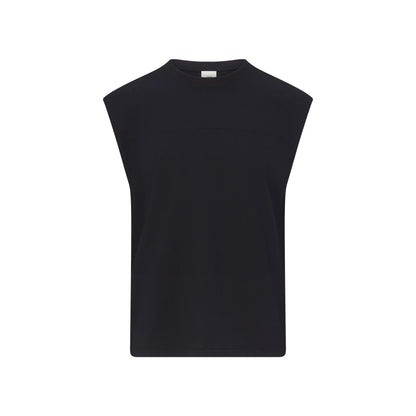HEAVYWEIGHT COTTON MENS CROPPED MUSCLE TANK | OBSIDIAN