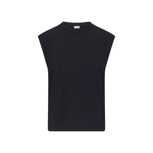 HEAVYWEIGHT COTTON MENS CROPPED MUSCLE TANK | OBSIDIAN