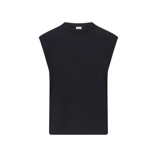 HEAVYWEIGHT COTTON MENS CROPPED MUSCLE TANK | OBSIDIAN