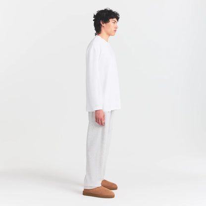 HEAVYWEIGHT COTTON MENS RELAXED LONG SLEEVE T-SHIRT | CHALK