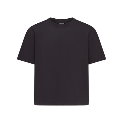 HEAVYWEIGHT COTTON MENS RELAXED CROPPED CREWNECK | OBSIDIAN