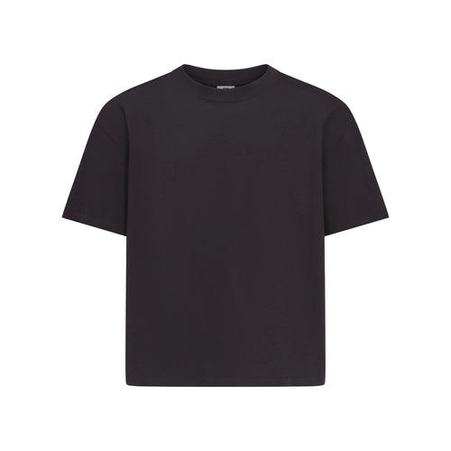 HEAVYWEIGHT COTTON MENS RELAXED CROPPED CREWNECK | OBSIDIAN