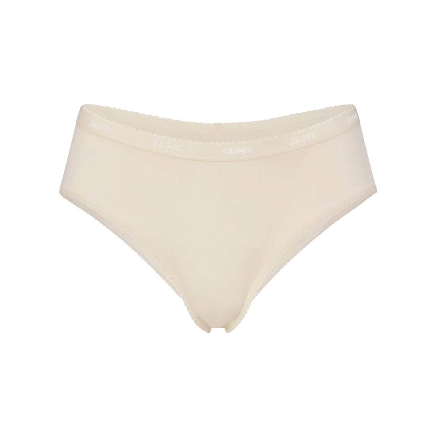 LIGHTWEIGHT COTTON LOGO PICOT HIPSTER | BUTTER TONAL