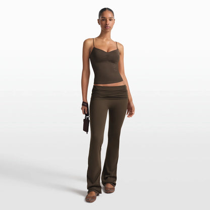 NikeSKIMS MATTE SHIRRED FRONT TANK | DARK SEPIA