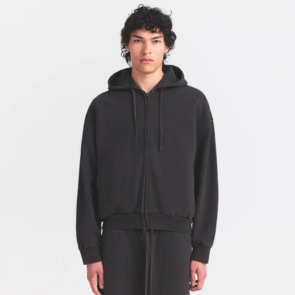 HEAVYWEIGHT FLEECE ZIP UP HOODIE | WASHED ONYX