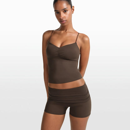 NikeSKIMS MATTE 3" FOLDOVER SHORT | DARK SEPIA