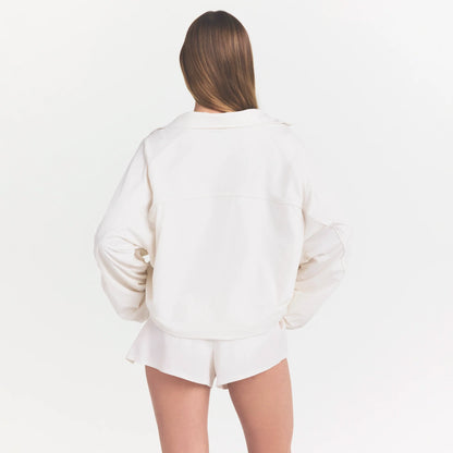 NikeSKIMS STRETCH NYLON OVERSIZED TRACK JACKET | IVORY
