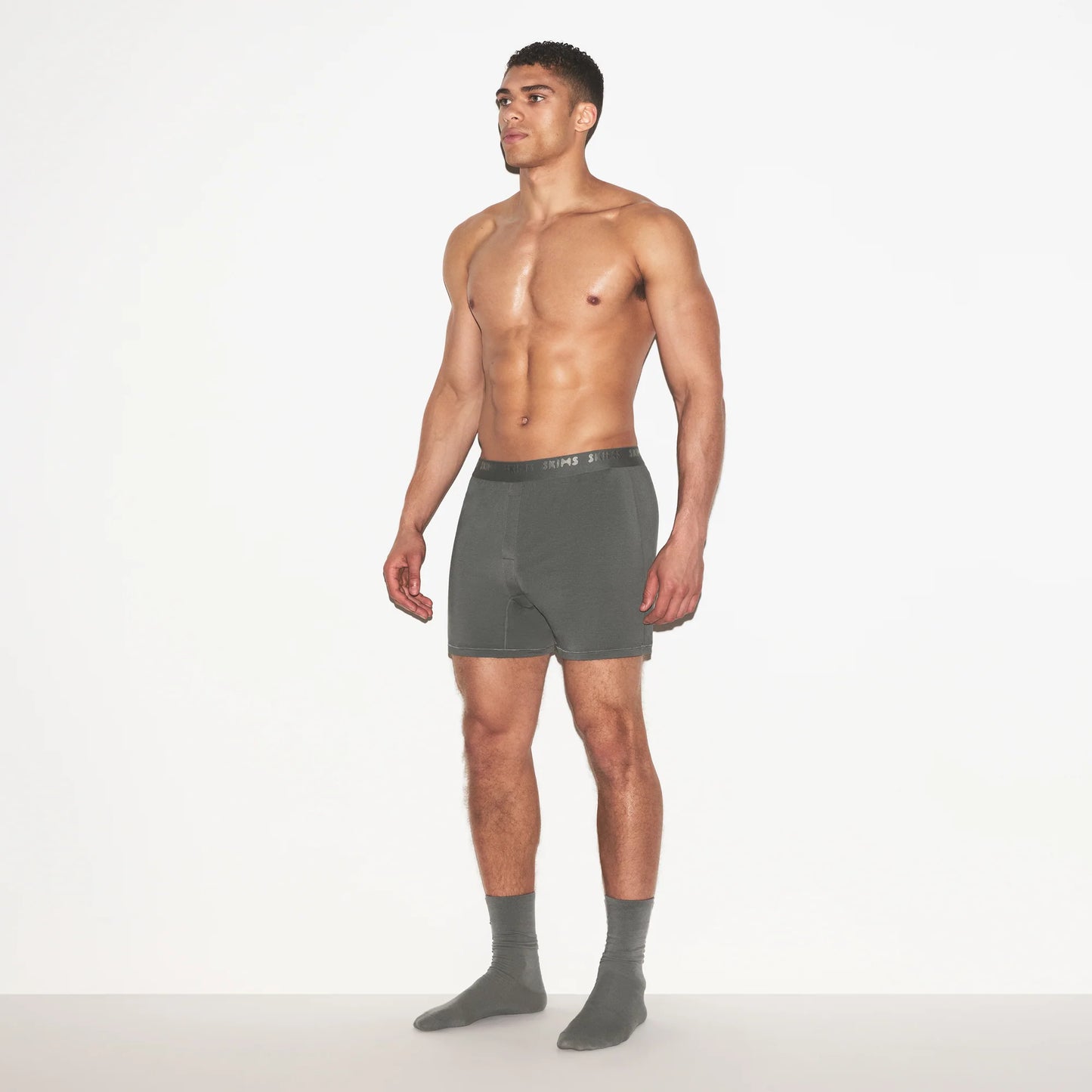 SKIMS STRETCH MENS KNIT BOXER 3-PACK | GUNMETAL MULTI