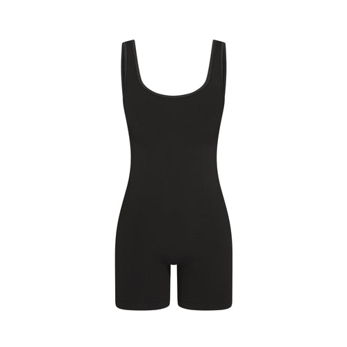 NikeSKIMS RIBBED SEAMLESS SCOOP 5" ONE PIECE  | OBSIDIAN