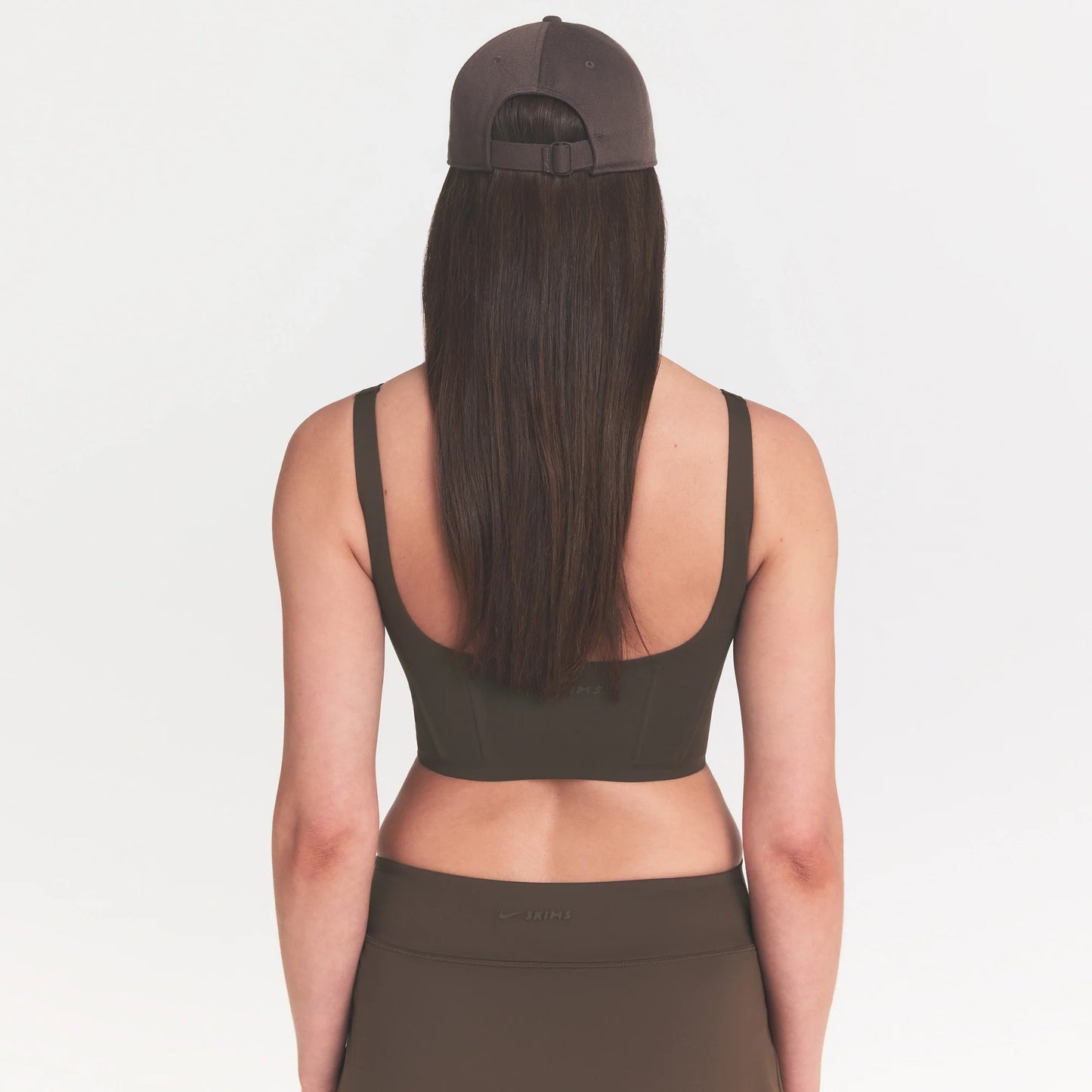 NikeSKIMS MATTE LONGLINE CORSET BRA | DARK SEPIA