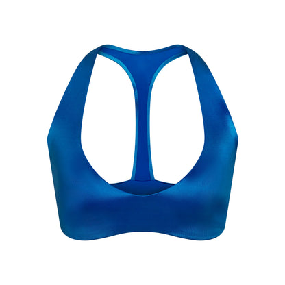 NikeSKIMS SATIN SHINE PLUNGE T-BACK BRA | COBALT