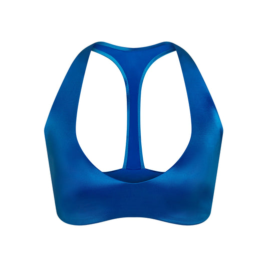 NikeSKIMS SATIN SHINE PLUNGE T-BACK BRA | COBALT