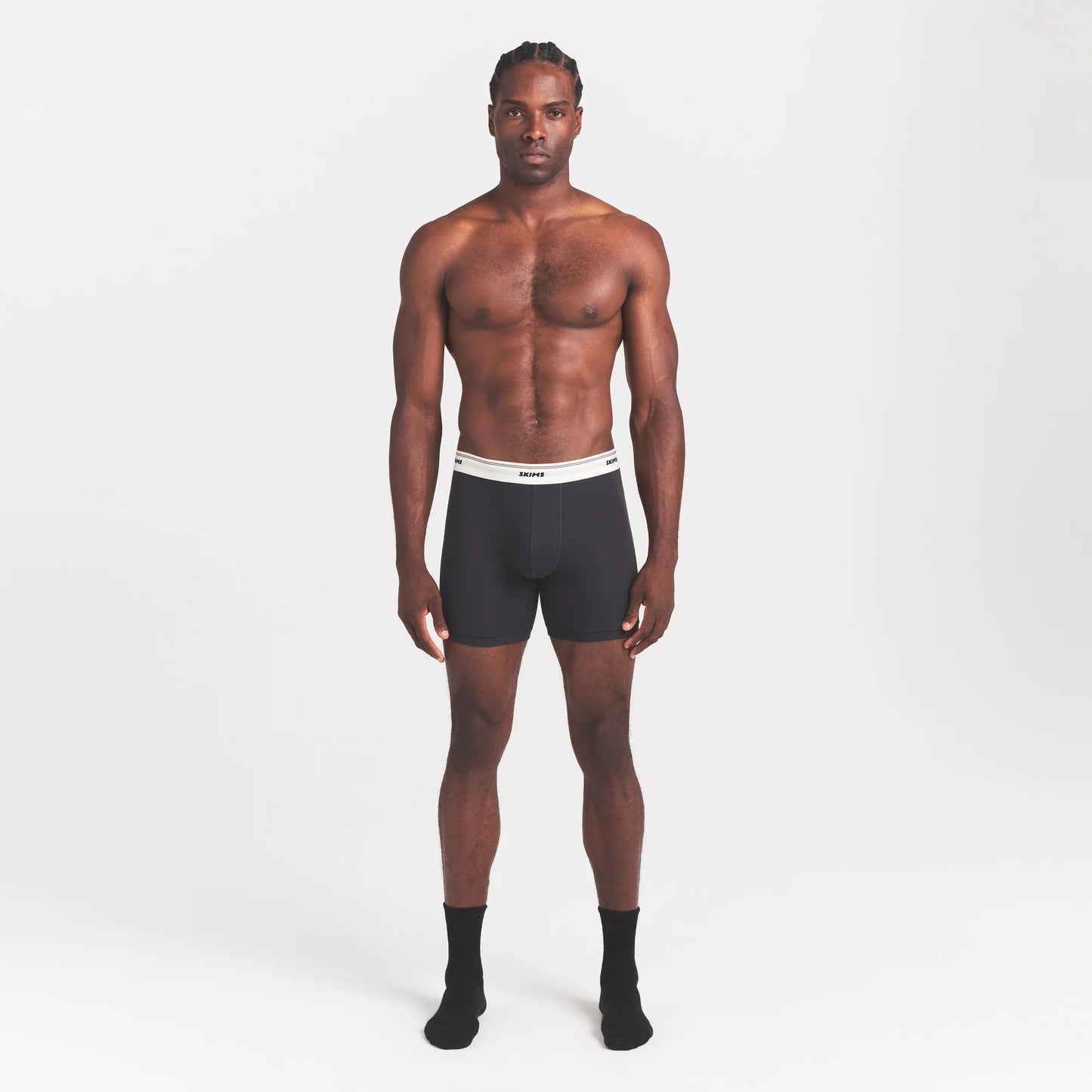 SKIMS COTTON RIB MENS 5" BOXER BRIEF | ONYX