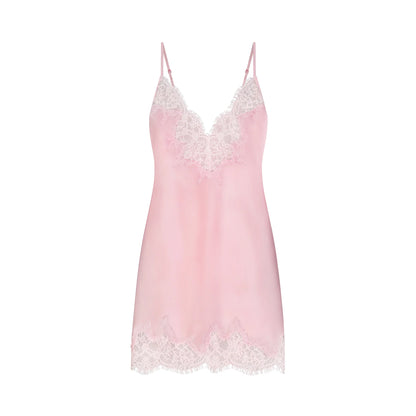 SILK LACE MINI SLIP DRESS | PEONY TONAL