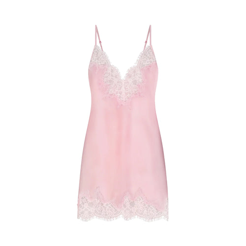 SILK LACE MINI SLIP DRESS | PEONY TONAL