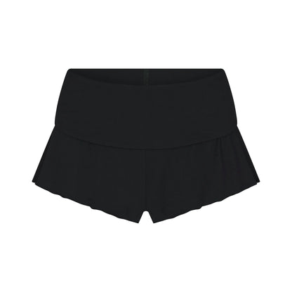 SKIMS SLEEP HENLEY AND FOLDOVER SHORT SET | ONYX