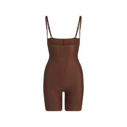 SKIMS BODY CORE SCULPT OPEN BUST MID THIGH BODYSUIT | COCOA