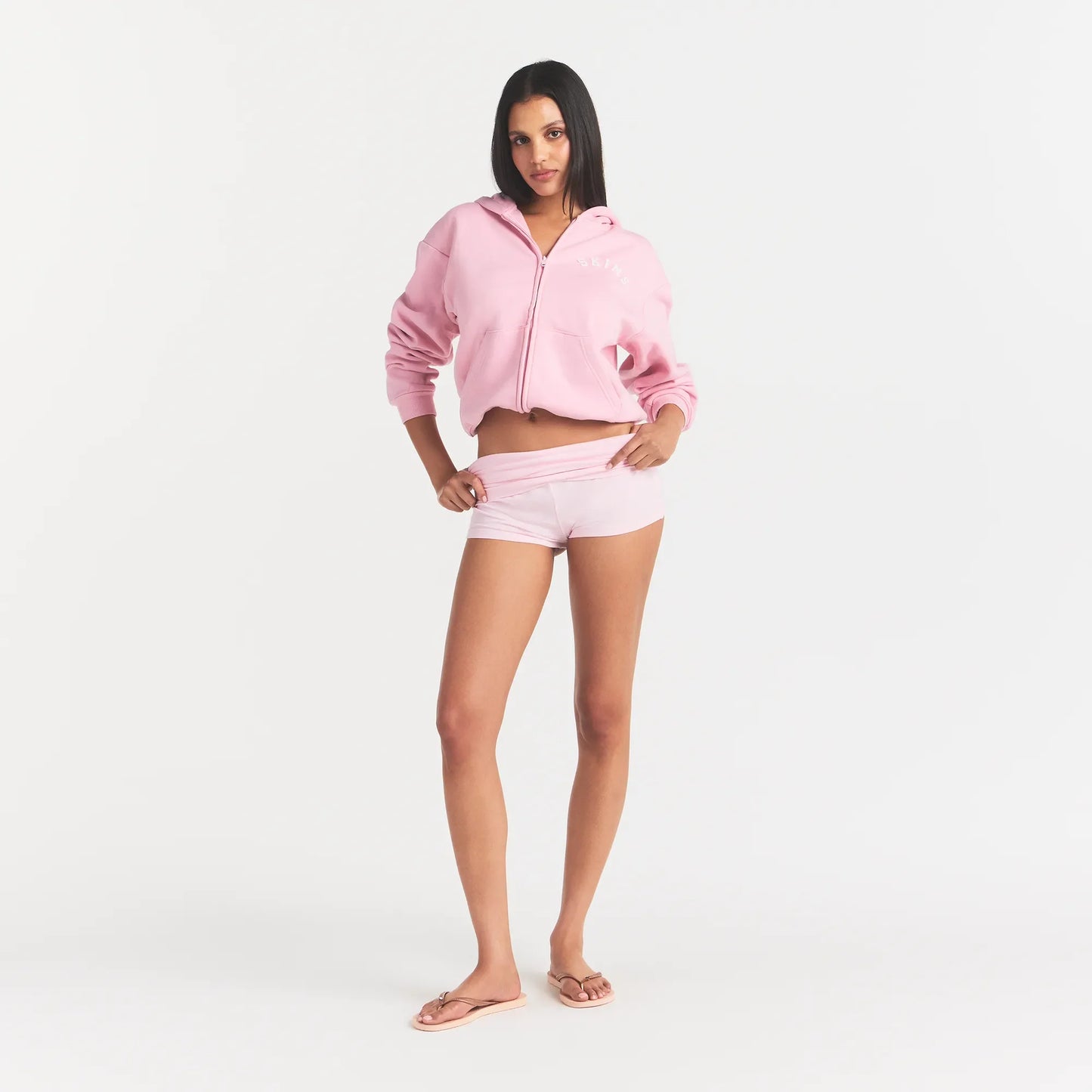 COTTON FLEECE LOGO CLASSIC ZIP UP HOODIE | HALITE WITH SNOW LOGO