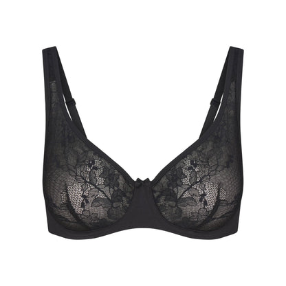 SKIMS LACE UNLINED MINIMIZER BRA | ONYX