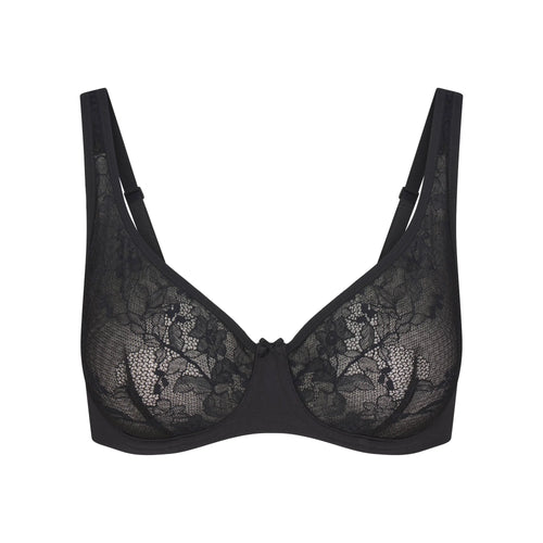 SKIMS LACE UNLINED MINIMIZER BRA | ONYX