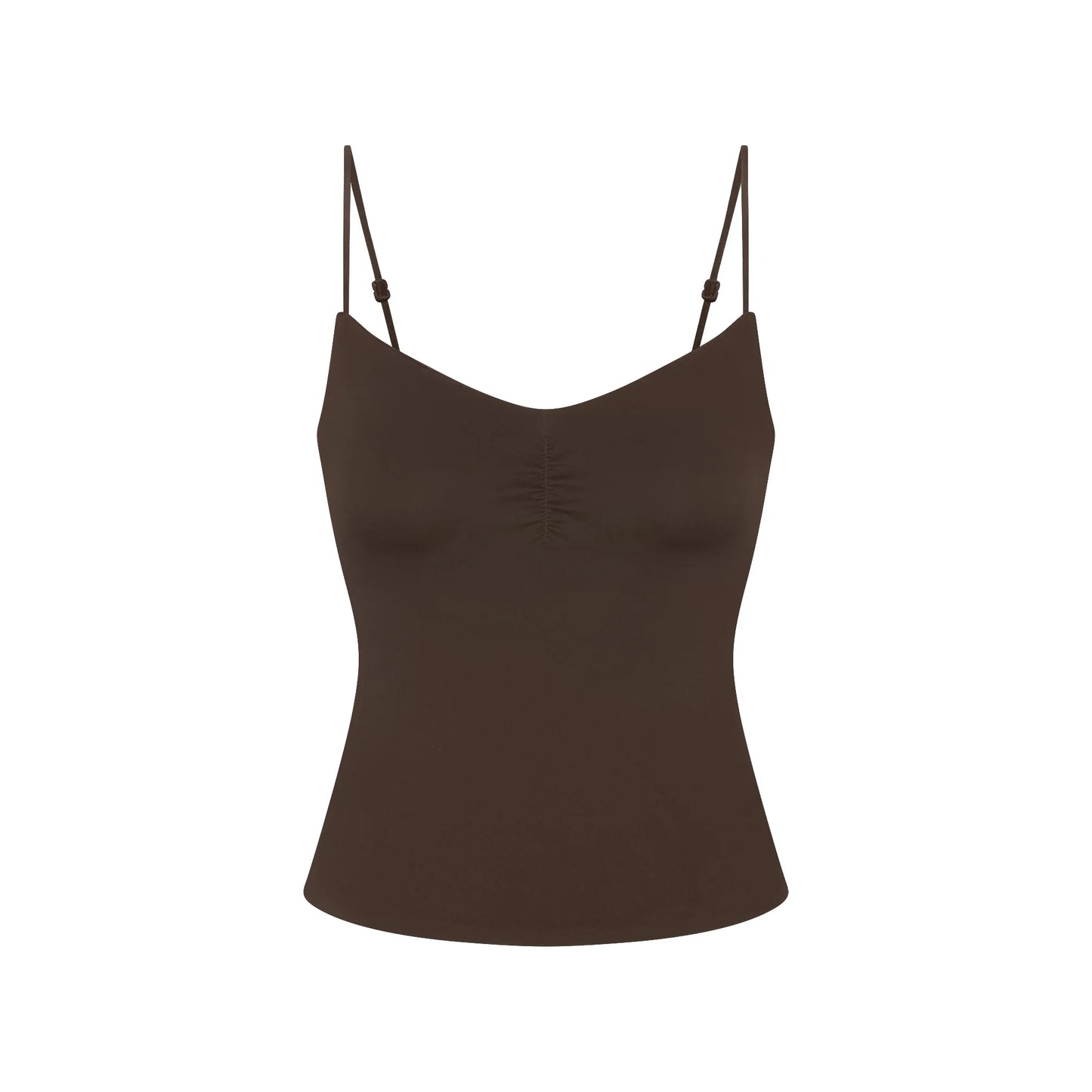 NikeSKIMS MATTE SHIRRED FRONT TANK | DARK SEPIA