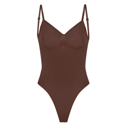 SEAMLESS SCULPT LOW BACK THONG BODYSUIT | COCOA