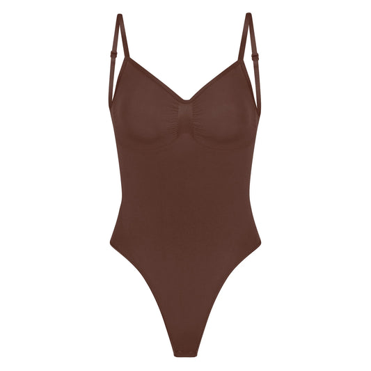 SEAMLESS SCULPT LOW BACK THONG BODYSUIT | COCOA