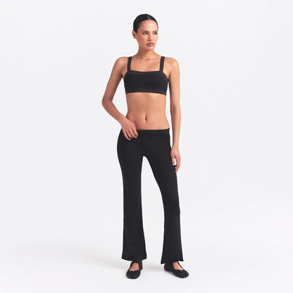 NikeSKIMS MATTE SHINE MIX STRAIGHT NECK BRA | OBSIDIAN AND IGNEOUS